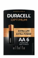 Duracell Optimum AA Alkaline Battery (6-Pack), Double a Batteries (Pack of 2)