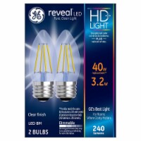 GE 2pk 3.5W 40W Equivalent Reveal LED HD+ Light Bulbs Clear (Pack of 8)