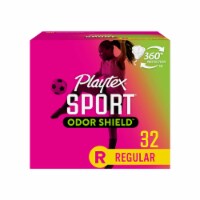 Playtex Sport Odor Shield Regular Absorbency Tampons Plastic Applicator Tampons (Pack of 18)