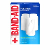 Band Aid Brand Flexible Rolled Medical Gauze 4 in X 2.1 Yd 5 Ct (Pack of 2)