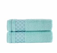 KAFTHAN Textile Plaid Turkish Cotton Bath Towels (Set of 2)