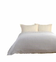 White with Baby Blue Stripes