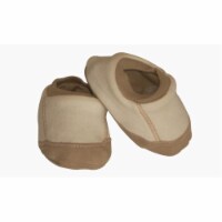 Organic Cotton Booties fit NB to about 5 months - Khaki/Natural
