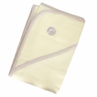 Organic Cotton Hooded Towel   - Hooded Towel Natural Sherpa with Lavender Stripe Trim