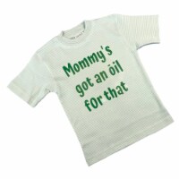 Organic Cotton Tees Short Sleeve - Sage Stripe Mommys Got an Oil 2-4 year