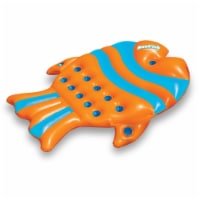 Swim Central 32233533 60.5 in. Inflatable Sun Fish Swimming Pool Floating Raft, Orange & Blue