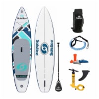 Solstice Islander 11.2 Foot Stand Up Paddle Board Inflatable Raft Set, Teal