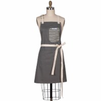 Kaydee Designs Apron with Stripe Pocket - Charcoal