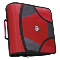 Zipper Binder with 5 Tab Files&#44; D-Ring&#44; 4 in. - Red