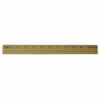 Inches Single Bevel Wood And Metal Edge Ruler&#44; Wood