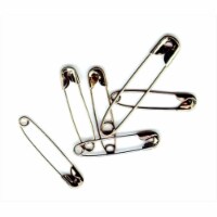 Nickel Plated Safety Pin. - Assorted Size&#44; Steel&#44; Pack 50