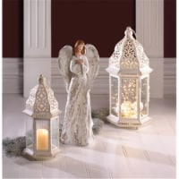 Sublime Distressed Lantern, White - Large