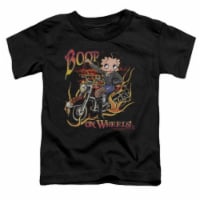 Boop-On Wheels - Short Sleeve Toddler Tee - Black&#44; Medium 3T