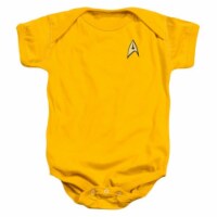 Star Trek-Command Uniform - Infant Snapsuit - Gold&#44; Small 6 Mos