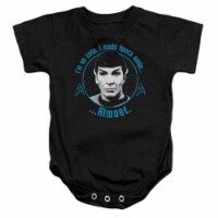 Star Trek-Almost Smile - Infant Snapsuit - Black&#44; Small 6 Mos
