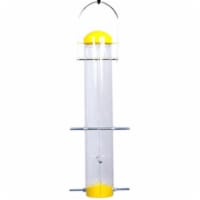NA31587 16 in. Plastic Tube Bird Feeder, Yellow