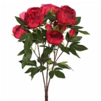 23 in. Peony Bush X6 Flowers 3 Buds, Red