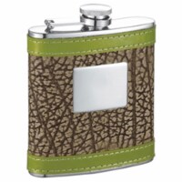 Grove Green Leather 6oz Hip Flask