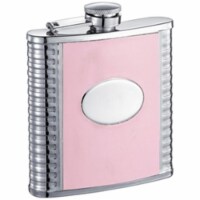 Supermodel Pink Leatherette Stainless Steel 6oz Hip Flask