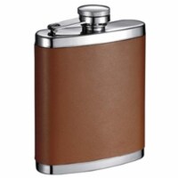 Robert 7 oz Brown Leather Hip Flask