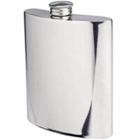 Judge Mirror Polished Genuine Pewter Flask - 6 oz