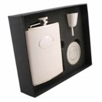 Brilliance Silver Snakeskin Design 6 oz Stellar Flask Gift Set
