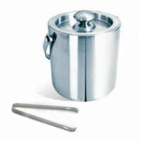 Brushed Stainless Steel Ice Bucket with Tongs