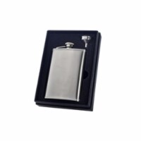 Edge Satin 8 oz Liquor Flask Gift Set