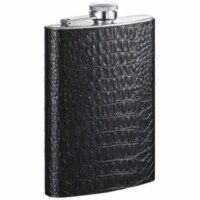 Ezra Black Leather Flask - 8 oz