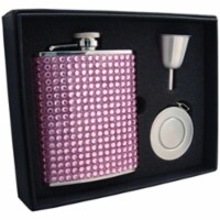 Kylie 6 oz Pink Bling Stellar Flask Gift Set