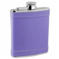 Lave Lavender Leather Stainless Steel Liquor Flask - 6 oz