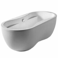 5.58 ft. Center Drain Freestanding Bathtub in White