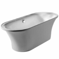5.74 ft. Center Drain Freestanding Bathtub in White