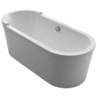 5.9 ft. Center Drain Freestanding Bathtub in White
