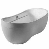 5.9 ft. Center Drain Freestanding Bathtub in White