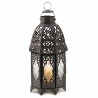 Black Lattice Candle Lantern