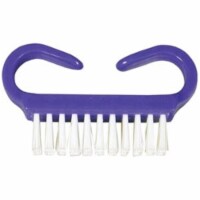 Nail Brush, Purple Handle, white nylon bristles