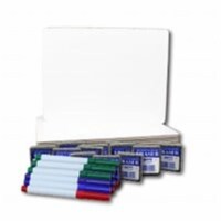 Dry Erase Board Plus Colored Pens Plus Student Eraser - Pack of 12
