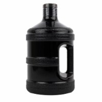 1 gal Round Water Bottle with 48 mm Cap, Black