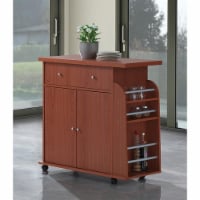 Kitchen Island Spice Rack & Towel Rack-Cherry