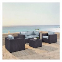 Biscayne 5 Piece Outdoor Wicker Seating Set - Mist