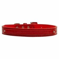 38 in.  - 10mm Faux Croc Two Tier Collars Red Large