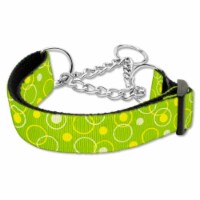 Retro Nylon Ribbon Collar Martingale Lime Green Medium