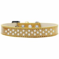 Sprinkles Ice Cream Pearls Dog Collar, Gold - Size 16