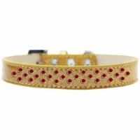 Sprinkles Ice Cream Red Crystals Dog Collar, Gold - Size 14