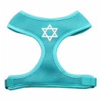 Star of David Screen Print Soft Mesh Harness Aqua Extra Large