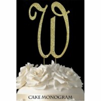 De Yi Enterprise 33015-Wg Monogram Cake Toppers - Gold Rhinestone - W