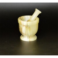 Marble Crafter MO96A-LG 4 in. Traditional Style Mortar & Pestle Set, Light Green Onyx