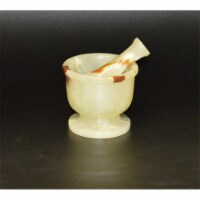 Marble Crafter MO96C-LG 4 in. Modern Style Mortar & Pestle Set, Light Green Onyx