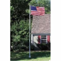 Annin Flagmakers 744910 40 ft. Fiberglass Flagpole with Hinged Base & Internal Halyard, White